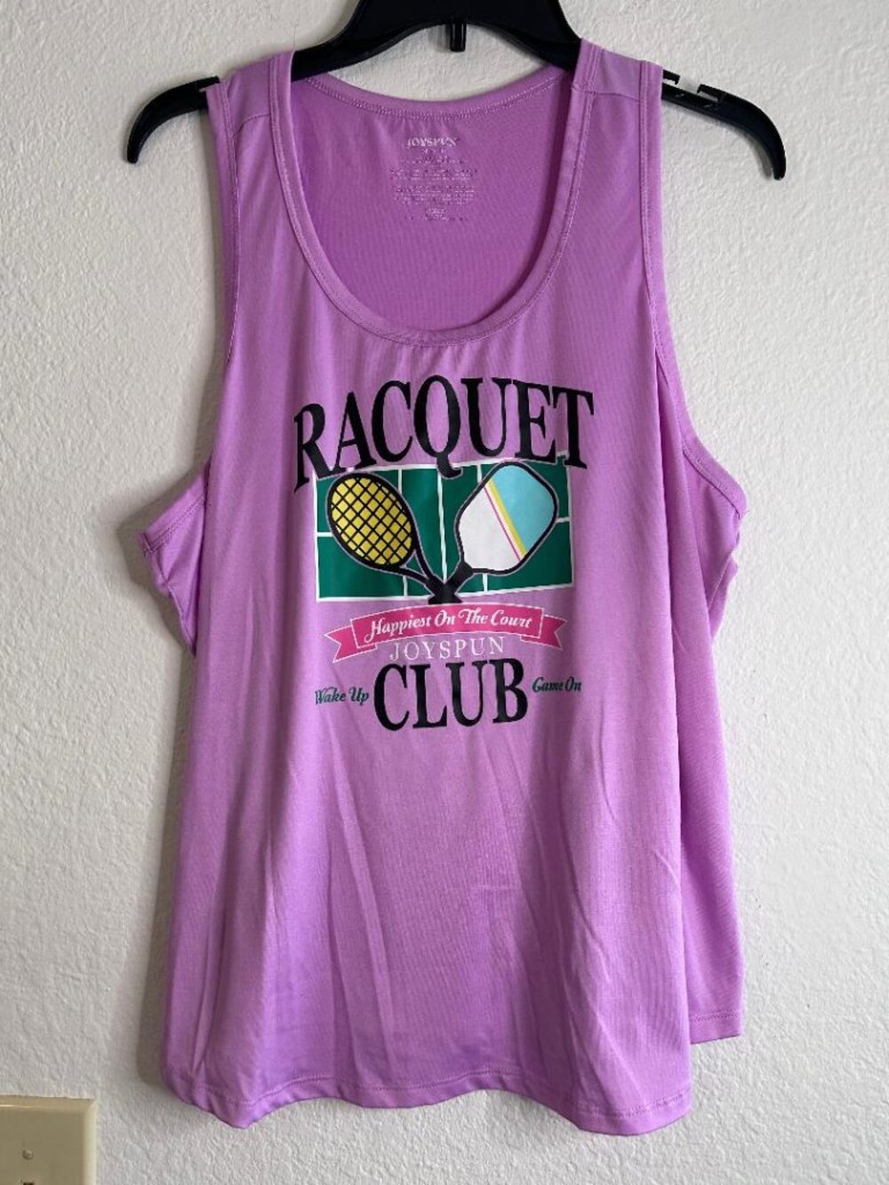 2 Piece Short and Tank Pajama Set "Racquet Club" Women's size XL Joyspun - Picture 2 of 4